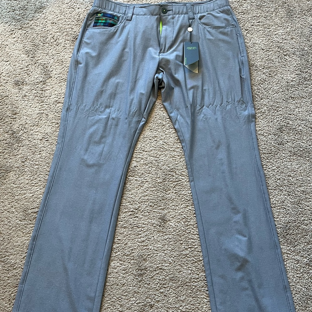 Size 34 Straight Fit William Murray Golf Pants. Blue Gray with tags. Never worn